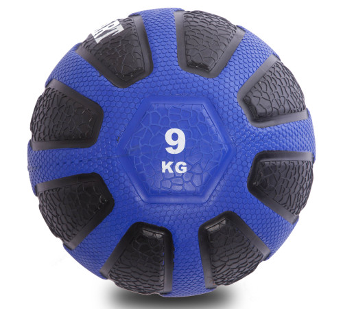 Медбол м'яч медичний Medicine Ball Zelart 9кг чорний-синій