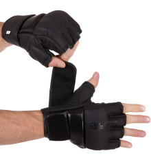 Рукавиці для змішаних єдиноборств MMA Zelart S-XL чорний