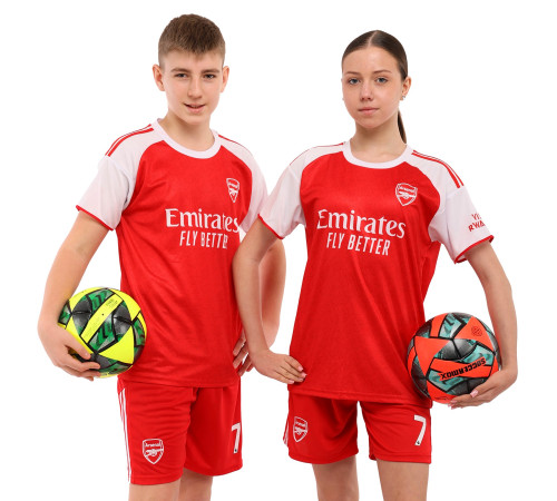 Форма футбольна дитяча із символікою футбольного клубу ARSENAL домашня 2026 SP-Sport 20-30 червоний