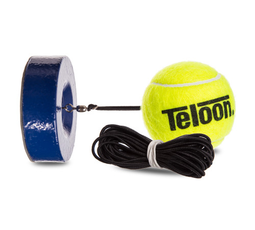 Тренажер для великого тенісу - м'яч на гумці з обважнювачем TELOON TENNIS TRAINER салатовий-чорний