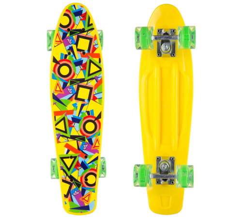 Пенні борд Penny Board круїзер пластиковий з колесами які світяться FISH жовтий