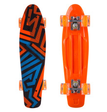 Пенні борд Penny Board круїзер пластиковий з колесами які світяться FISH помаранчевий