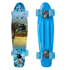 Пенні борд Penny Board круїзер пластиковий з колесами які світяться FISH синій