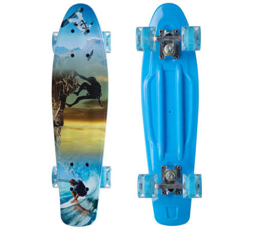 Пенні борд Penny Board круїзер пластиковий з колесами які світяться FISH синій