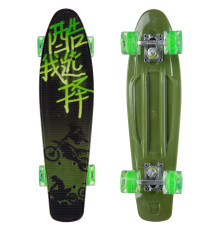 Пенні борд Penny Board круїзер пластиковий з колесами які світяться FISH зелений