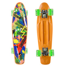 Пенні борд Penny Board круїзер пластиковий з колесами які світяться FISH персиковий