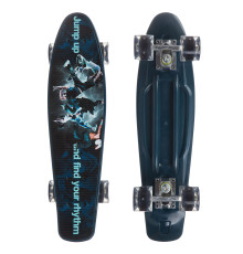Пенні борд Penny Board круїзер пластиковий з колесами які світяться FISH темно-синій