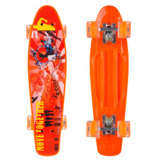 Пенні борд Penny Board круїзер пластиковий з колесами які світяться FISH помаранчевий