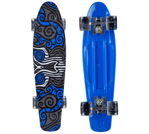 Пенні борд Penny Board круїзер пластиковий з колесами які світяться FISH синій