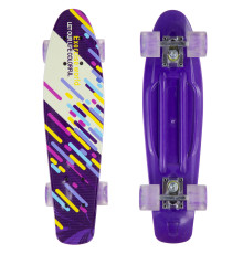 Пенні борд Penny Board круїзер пластиковий з колесами які світяться FISH фіолетовий