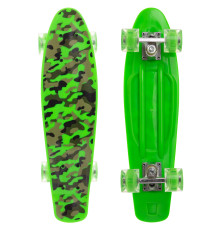 Пенні борд Penny Board круїзер пластиковий з колесами які світяться FISH оливковий