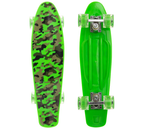 Пенні борд Penny Board круїзер пластиковий з колесами які світяться FISH оливковий