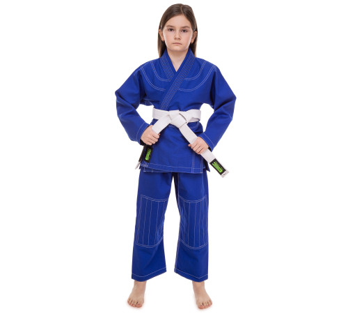 Кімоно для бразильського джиу-джитсу BJJ синє куртка штани та пояс CORE 140-180см синій