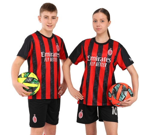 Форма футбольна дитяча із символікою футбольного клубу AC MILAN домашня 2026 SP-Sport 20-30 червоний-чорний