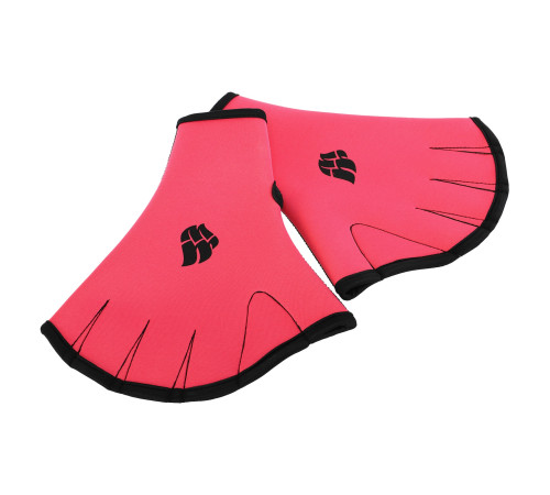 Акваперчатки для аквафітнесу Aquafitness gloves MadWave S-L рожевий-чорний
