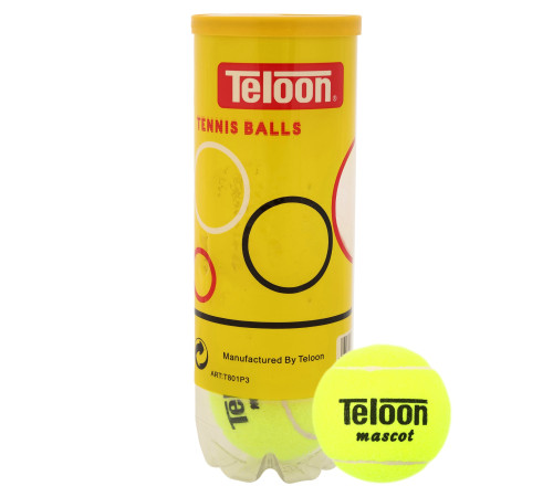 М'ячі для великого тенісу TELOON MASCOT 3шт салатовий