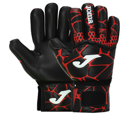 Рукавиці воротарські професійні із захистом пальців Joma GK-PRO розмір 7-12 чорний-червоний