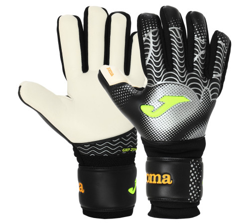 Рукавиці воротарські професійні із захистом пальців Joma PREMIER розмір 7-12 чорний-сірий