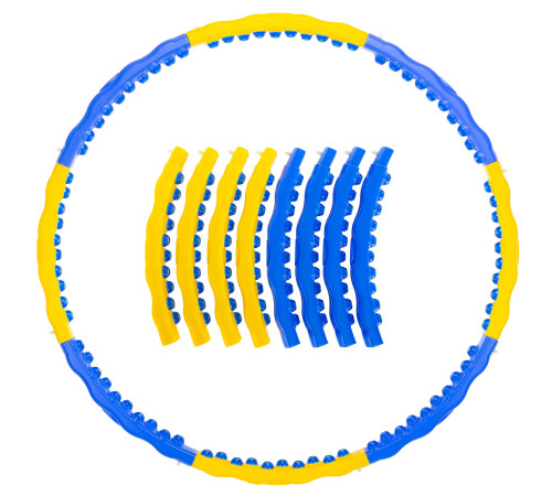 Обруч для похудения массажный разборной Хула Хуп Hula Hoop DYNAMIC HOOP 8 секций желтый-синий