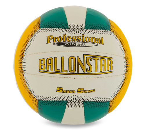 М'яч волейбольний BALLONSTAR №5 PU жовтий-зелений-білий