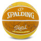 Мяч баскетбольный резиновый SPALDING SKETCH CRACK размер 7 желтый
