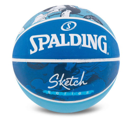 Мяч баскетбольный резиновый SPALDING SKETCH DRIBBLE размер 7 синий