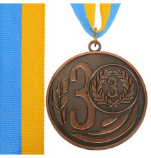 Медаль спортивна зі стрічкою SP-Sport WREATH ø7см золото, срібло, бронза