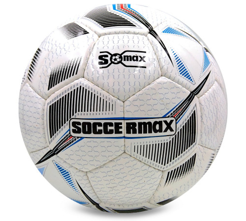 М'яч футбольний SOCCERMAX FIFA №5 PU білий-чорний