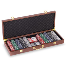Набір для покеру в кейсі з екошкіри Poker game set SP-Sport 500 фішок
