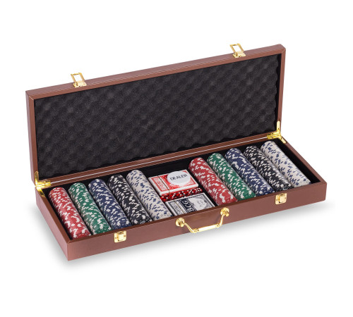 Набір для покеру в кейсі з екошкіри Poker game set SP-Sport 500 фішок