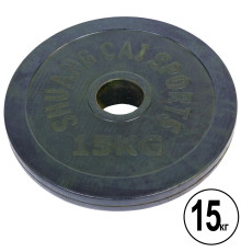 Млинці диски гумові SHUANG CAI SPORTS 52мм 15кг чорний
