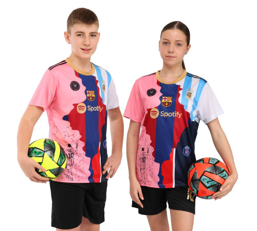 Форма футбольна дитяча MESSI 10 SP-Sport 20-30 рожевий-чорний