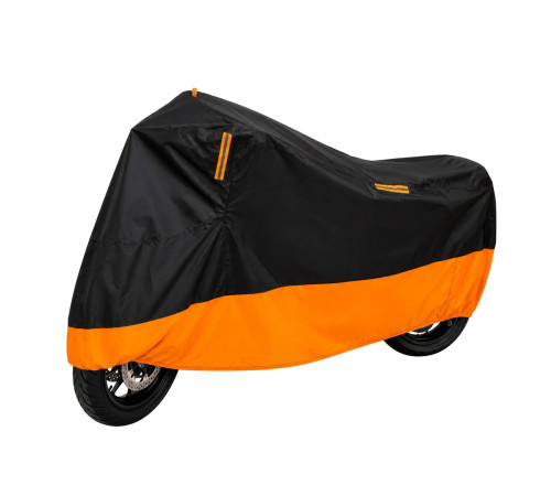 Чехол для мотоцикла моточехол защита от пыли влаги и УФ-лучей SP-Sport M-3XL черный-оранжевый