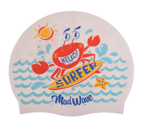 Шапочка для плавання силіконова юніорська MadWave Junior SURFER кольори в асортименті