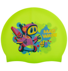 Шапочка для плавання силіконова юніорська MadWave Junior MAD BOT кольори в асортименті