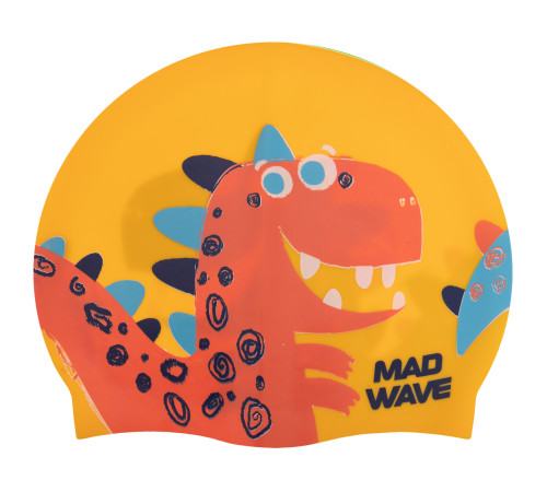 Шапочка для плавання силіконова юніорська MadWave Junior DINO кольори в асортименті