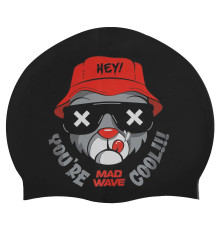 Шапочка для плавания силиконовая для взрослых MadWave Cool bear цвета в ассортименте