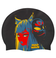 Шапочка для плавания силиконовая для взрослых MadWave Kitsune цвета в ассортименте