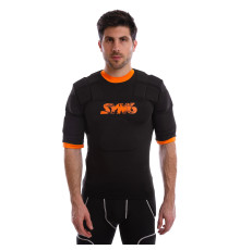 Футболка захисна для гри в регбі регбійка SYN6 L-XL чорний-помаранчевий