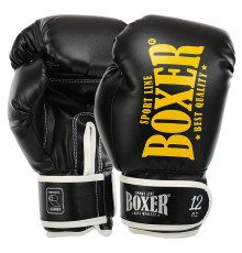 Рукавиці боксерські на липучці штучна шкіра BOXER NEW 10-16 унцій кольори в асортименті