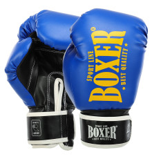 Рукавиці боксерські на липучці штучна шкіра BOXER NEW 10-16 унцій кольори в асортименті