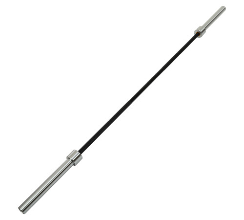 Гриф прямий для станової тяги хромований Олімпійський Texas Deadlift Bar LiveUp довжина 2,3 м гриф ø50мм хром-чорний