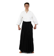 Комплект форми для айкідо Aikido Gi айкідоги куртка біла і хакама чорна SP-Sport 155-190см білий-чорний