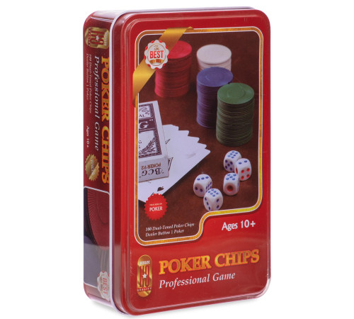Набір для покеру в металевій коробці Professional Poker chips SP-Sport 100 фішок