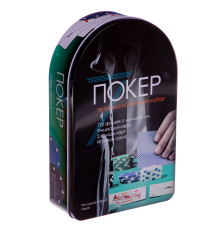 Набір для покеру в металевій коробці Poker game set SP-Sport 120 фішок
