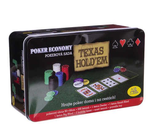 Набір для покеру в металевій коробці Texas Holdem Poker set SP-Sport 200 фішок