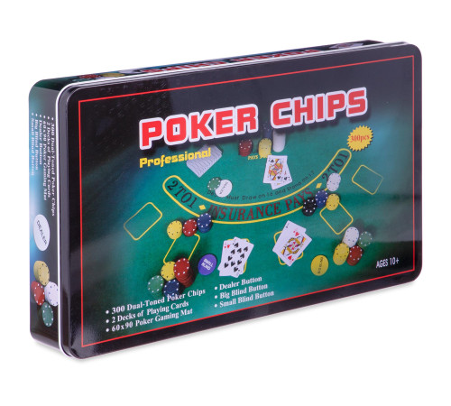 Набір для покеру в металевій коробці Professional Poker chips SP-Sport 300 фішок