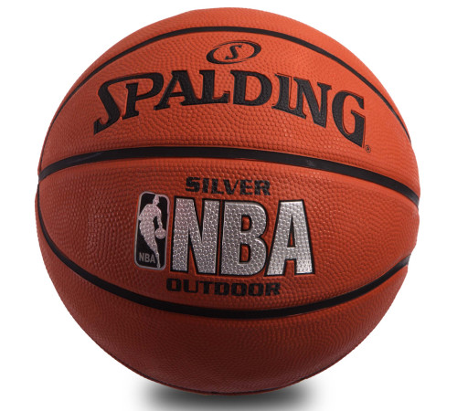 М'яч баскетбольний гумовий SPALDING NBA SILVER OUTDOOR розмір 7 коричневий