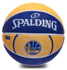 М'яч баскетбольний гумовий SPALDING NBA Team WARRIORS розмір 7 синій-жовтий