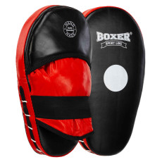 Лапа боксерська пряма подовжена тренувальна шкіра BOXER 38х18х4,5см 2штуки кольори в асортименті